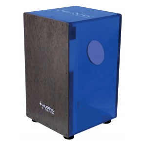 Tycoon Percussion 29 Series Royal Blue Acrylic Cajon With Black Makah Burl Front Plate