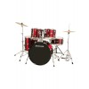 Ludwig Accent Drive Drum Kit with Hardware and Cymbals - Red Foil